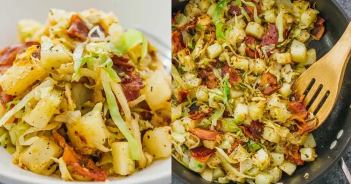 Fried Cabbage with Bacon, Sausage and Potatoes